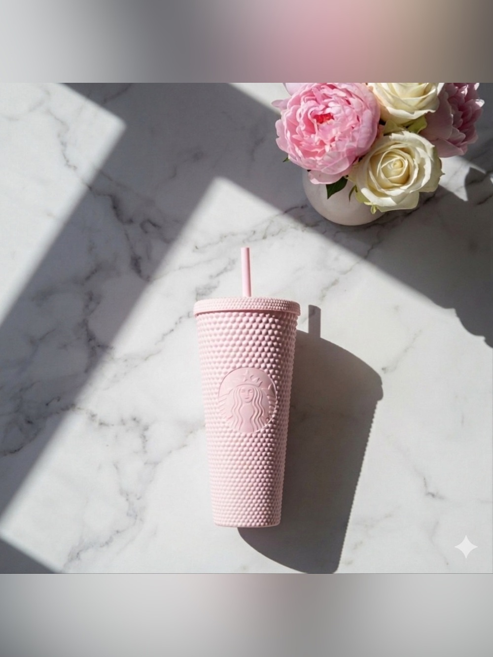 NWT Starbucks Matte Light Pink Studded Tumbler Venti 24oz Cold Cup Spring 2020